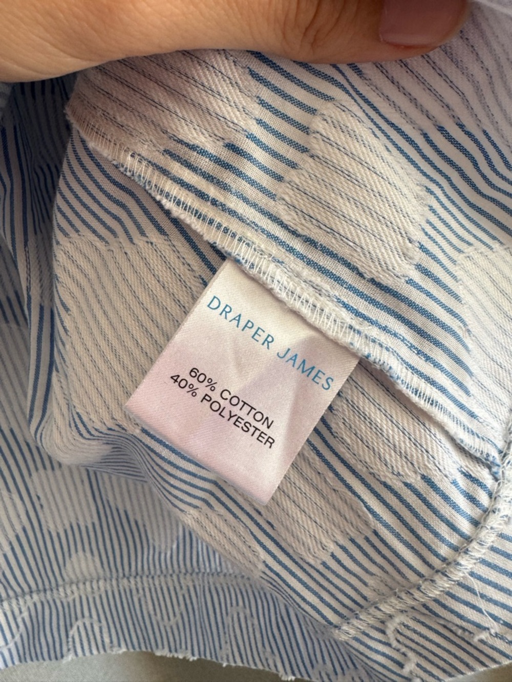 Draper James “Ingrid” Light Blue Striped Ruffle Neck Blouse size XL - Picture 7 of 11